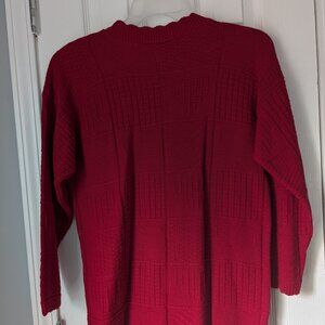 Women's Vintage Basic Editions Sweater, Red w Hearts, Size M
